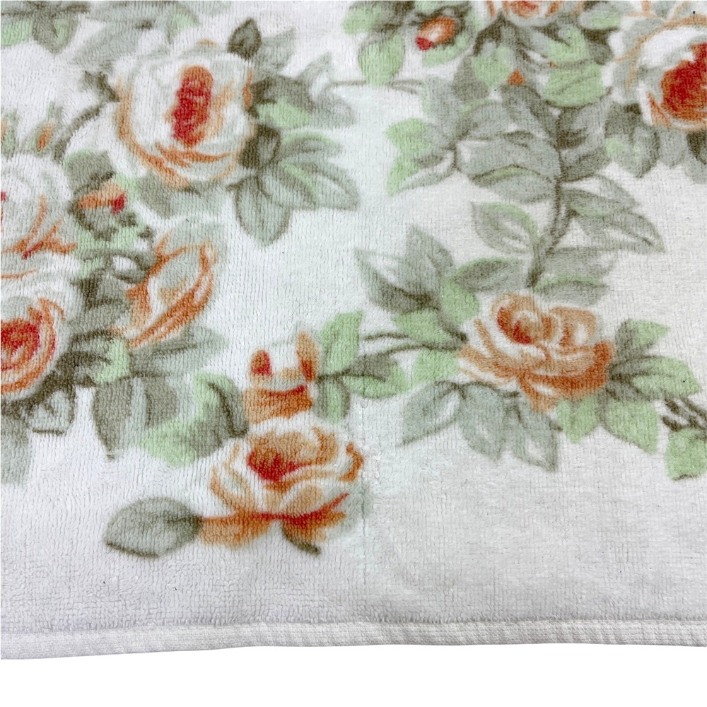 Martex Floral Bath Towel Fringe MCM JC Penneys Cotton Blend 44Lx25W‎ USA-Made